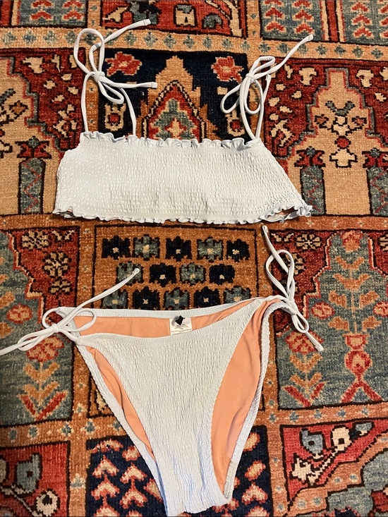 J. Crew Other - Smocked Tie-Strap Bikini Set in Baby Blue